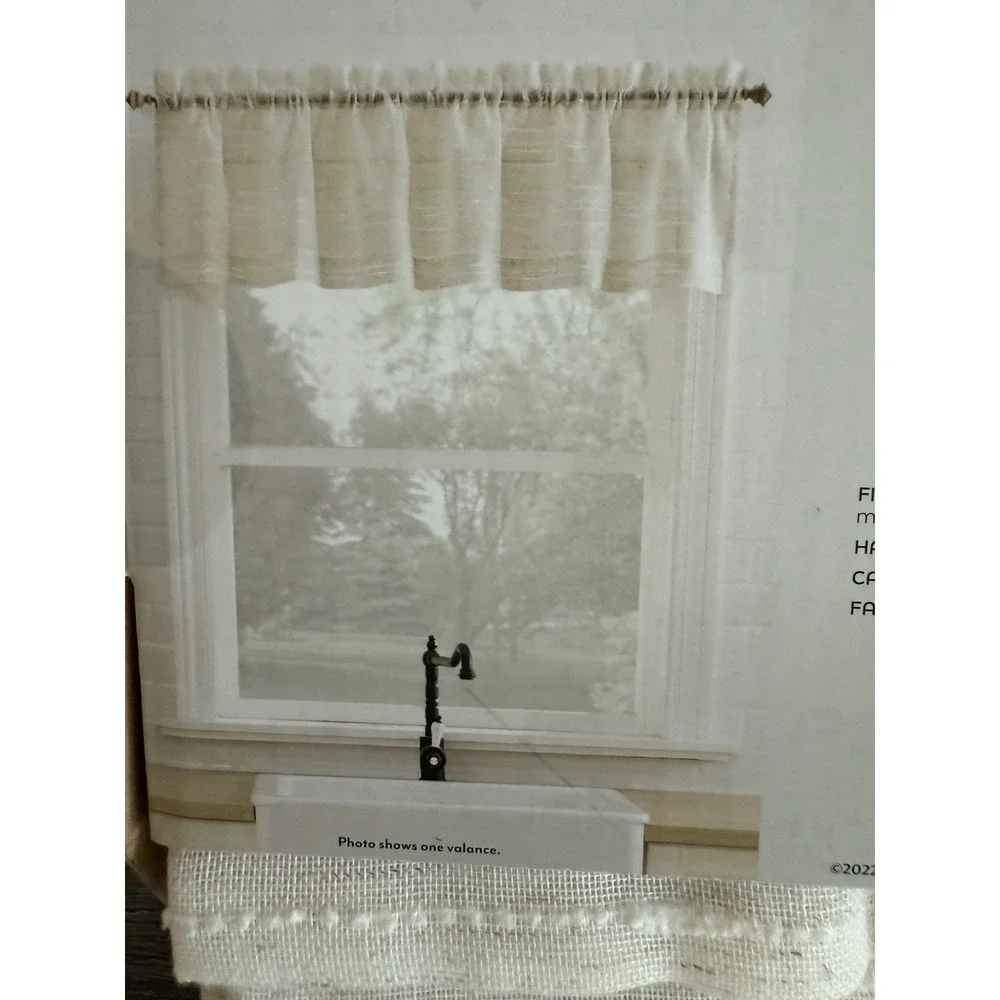 54x14 Rod pocket Valance, Teagan No 918 , Linen 14